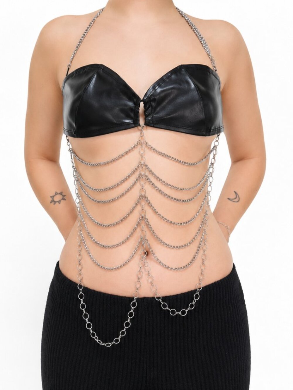 Black Patent Chain Top